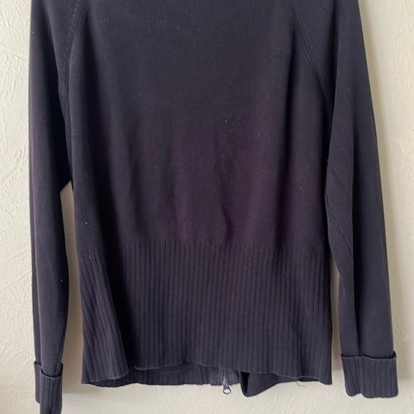 Covington black zip up sweater ribbed on bottom size XL (18) long sleeve cotton - Picture 8 of 14